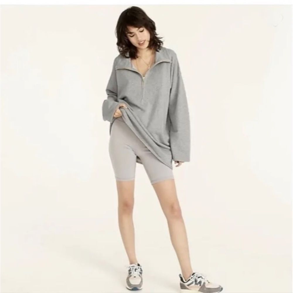 J. Crew University Terry Half-Zip Tunic NEW - Picture 2 of 12